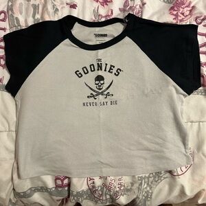 goonies black and white tee